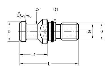 DIN 69872 - ISO 7388/2 pull studs ( 15°)